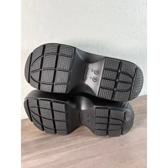 Crocs Stomp Chunky Platform Slide Sandals, Black, Women's 8‎ - Picture 7 of 7